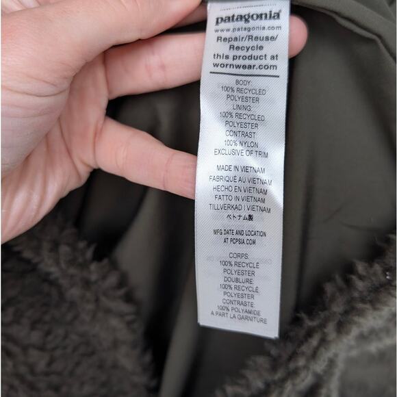 Patagonia Olive Classic Retro-X® Fleece Full Zip Jacket, size L - Picture 8 of 9